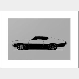 1969 Chevy Chevelle - stylized monochrome Posters and Art